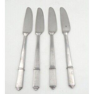 Stanley Roberts Stuart I Modern Satin Solid Dinner Knives Lot/4 Stainless Steel